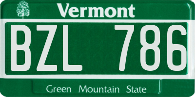 VT license plate BZL786