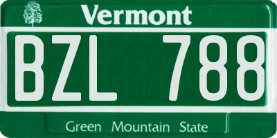 VT license plate BZL788