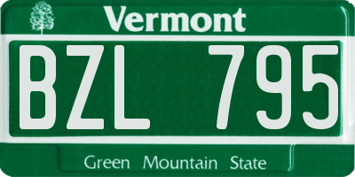 VT license plate BZL795