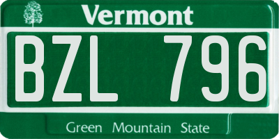VT license plate BZL796