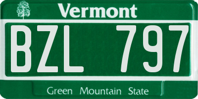 VT license plate BZL797