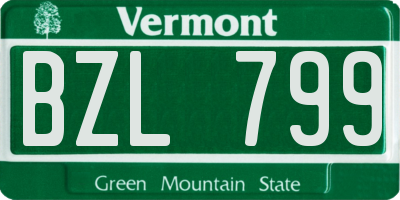 VT license plate BZL799