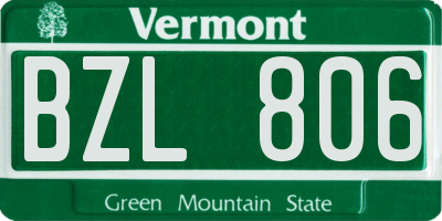 VT license plate BZL806