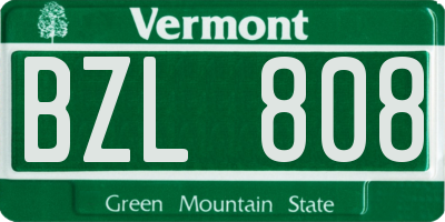 VT license plate BZL808