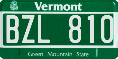 VT license plate BZL810
