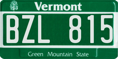 VT license plate BZL815