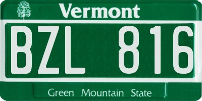 VT license plate BZL816