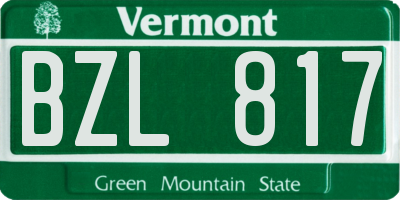 VT license plate BZL817