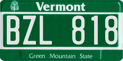 VT license plate BZL818