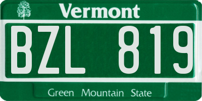 VT license plate BZL819