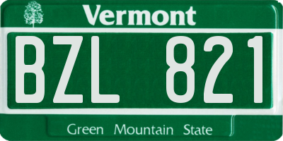 VT license plate BZL821