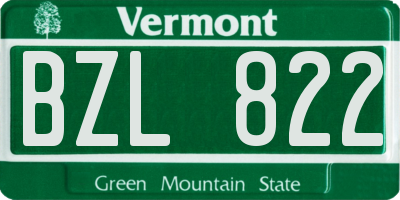 VT license plate BZL822