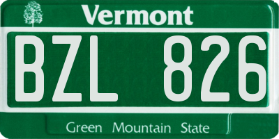 VT license plate BZL826