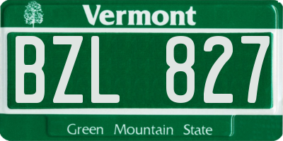 VT license plate BZL827
