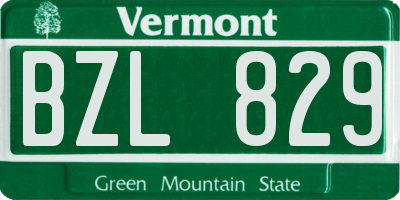 VT license plate BZL829