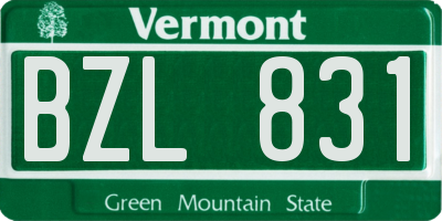 VT license plate BZL831