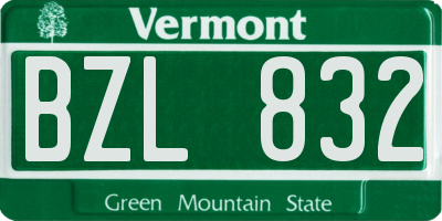 VT license plate BZL832