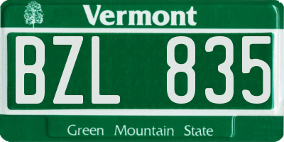 VT license plate BZL835