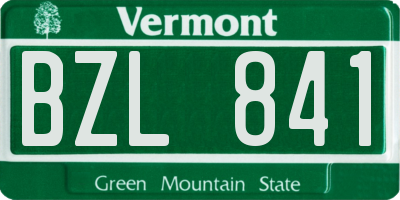 VT license plate BZL841