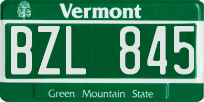 VT license plate BZL845