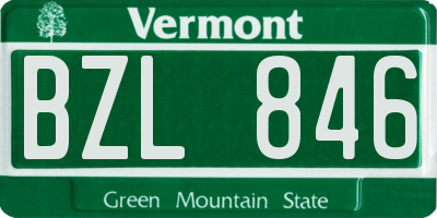 VT license plate BZL846