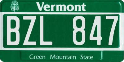 VT license plate BZL847