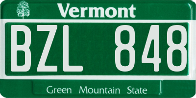 VT license plate BZL848