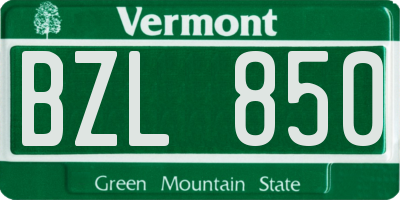 VT license plate BZL850