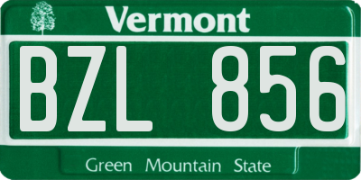 VT license plate BZL856
