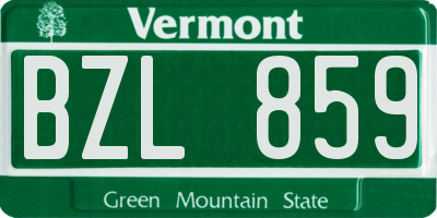 VT license plate BZL859