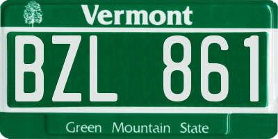 VT license plate BZL861