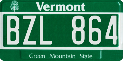 VT license plate BZL864