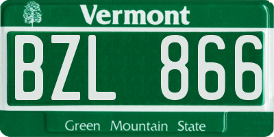 VT license plate BZL866