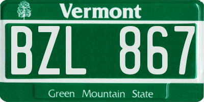 VT license plate BZL867