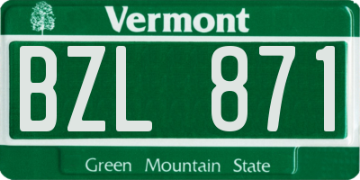 VT license plate BZL871