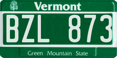 VT license plate BZL873