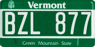 VT license plate BZL877