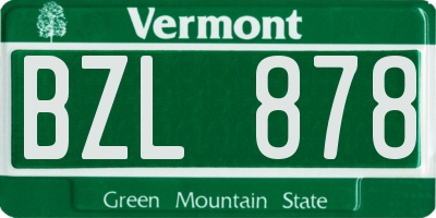 VT license plate BZL878