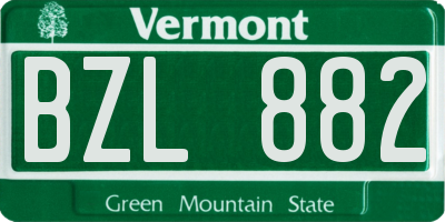 VT license plate BZL882