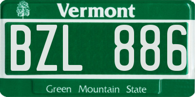 VT license plate BZL886