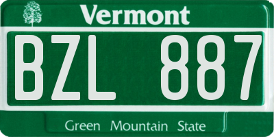 VT license plate BZL887
