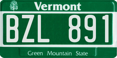 VT license plate BZL891