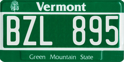 VT license plate BZL895