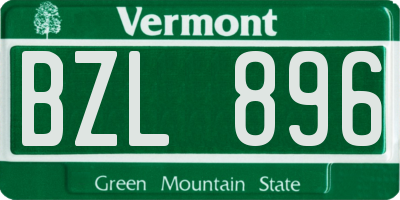 VT license plate BZL896
