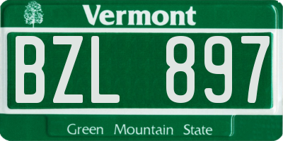 VT license plate BZL897