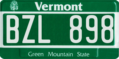 VT license plate BZL898