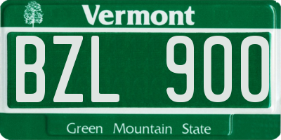 VT license plate BZL900