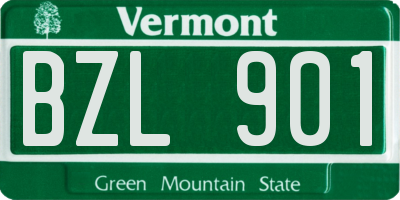 VT license plate BZL901