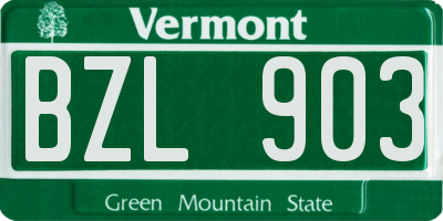 VT license plate BZL903