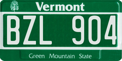VT license plate BZL904